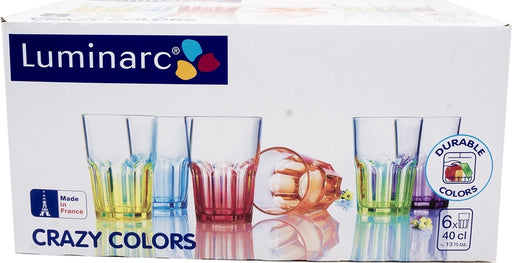 Luminarc 6-Pack Crazy Colors Tumbler, 40 cl