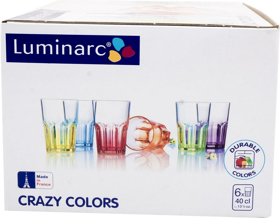 Luminarc 6-Pack Crazy Colors Tumbler, 40 cl