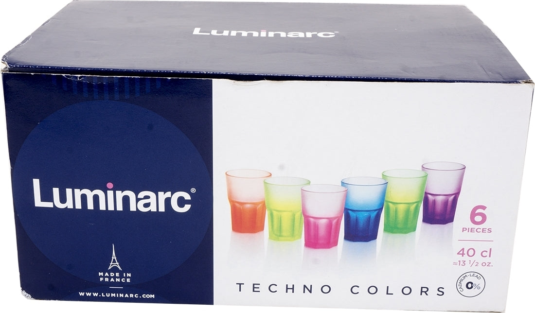 Luminarc 6-Pack Techno Colors Tumblers , 40 cl