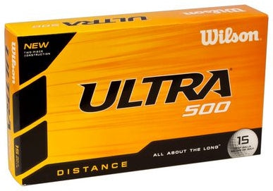 Wilson Ultra 500 Distance White Golf Balls, 15 ct