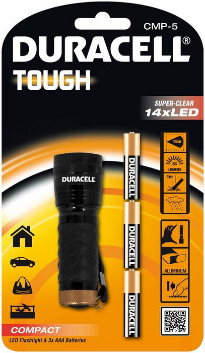 Duracell Compact LED Flashlight, Black, 4 ct