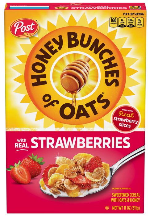 Post Honey Bunches Of Oats With Real Strawberries Cereal , 11 oz