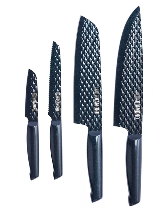 Blue Diamond 4-Piece Nonstick Sharp Stone Knife Set , 4 pcs