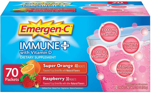 Emergen-C Immune Plus with Vitamin D Dietary Supplement Drink Mix Variety Pack, 70 ct