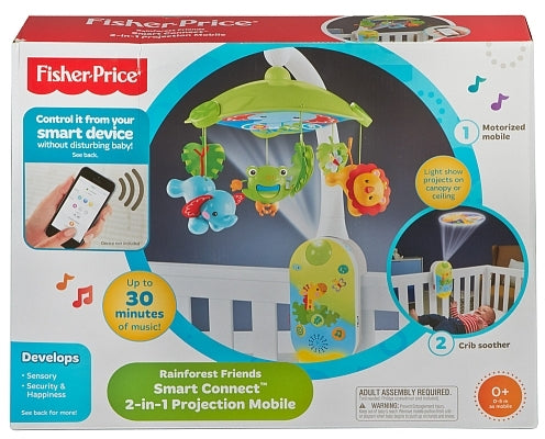 Fisher Price Rainforest Friends Smart Connect 2 in 1 Projection Mobile Goisco