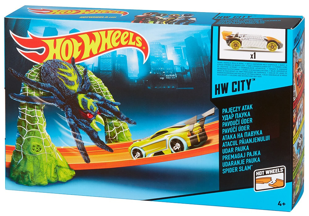 Hot Wheels Spider Slam City Track Set, 