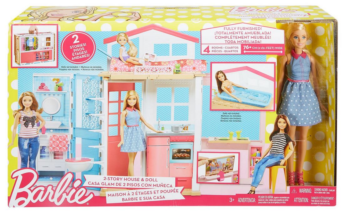 Barbie 2-Story House & Doll, Model #DVV48