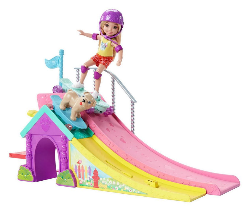 Barbie Club Chelsea Skate Park Doll & Puppy, Model #FBM99