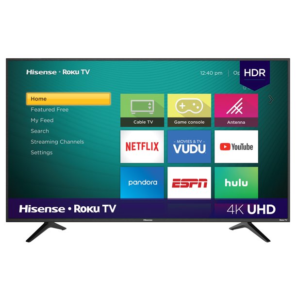 Hisense 58" Class 4K UHD LED Roku Smart TV HDR 58R6E, 1 pc