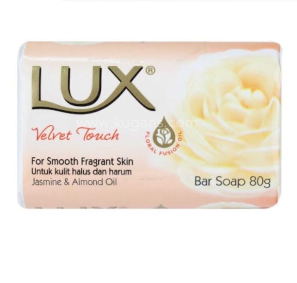 Lux Velvet Touch Bar Soap, Jasmine & Almond Oil Scent , 80 gr
