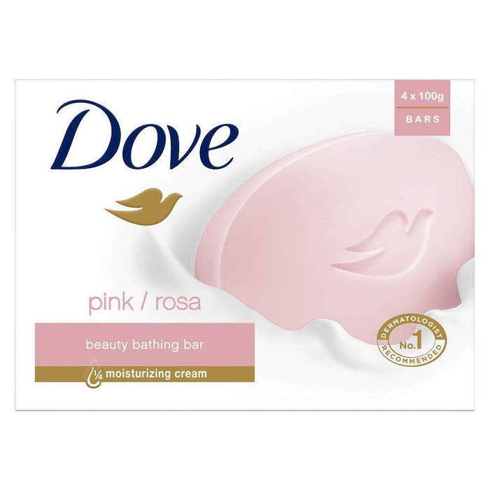 Dove Soap Bar Pink Beauty, 4-Pack, 4 x 100 gr