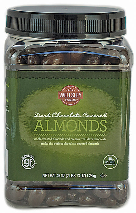 Wellsley Farms Dark Chocolate Covered Almonds, 2 lbs (45 oz)