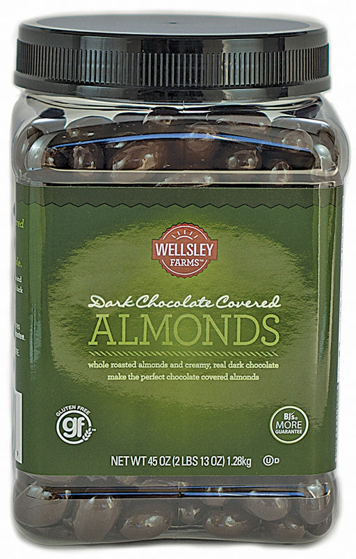 Wellsley Farms Dark Chocolate Covered Almonds, 2 lbs (45 oz)