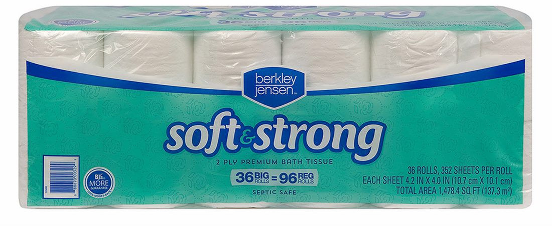 Berkley Jensen Soft & Strong Bathroom Tissue, 352 2-ply sheets, 36 rolls