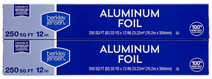 Berkley Jensen Aluminum Foil, 2-Pack, 250 SQF , 2 ct