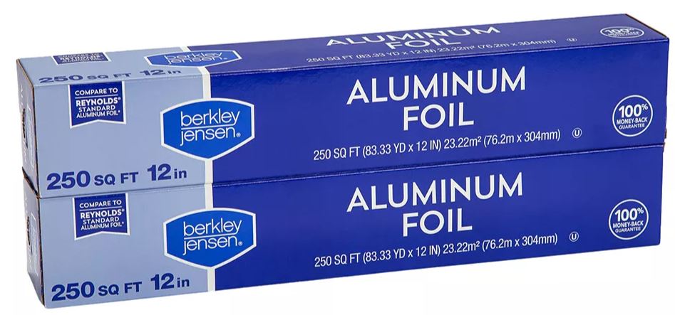 Berkley Jensen Aluminum Foil, 2-Pack, 250 SQF , 2 ct