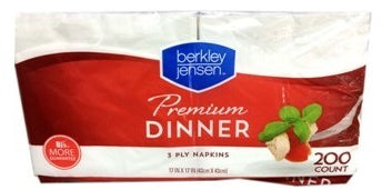 Berkley Jensen Dinner Napkins, 3-ply, 200 ct