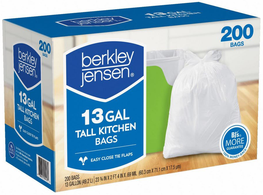 Berkley Jensen Tall Kitchen Bags, 13 Gallons, 200 ct