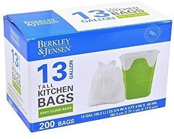 Berkley Jensen Tall Kitchen Bags, 13 Gallons, 200 ct