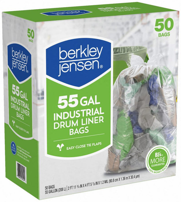 Berkley Jensen Industrial Drum Liner Bags, 55 Gallons, 50 ct