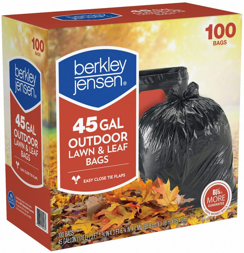 Berkley Jensen Lawn and Leaf Bags, 45 Gallons, 100 ct