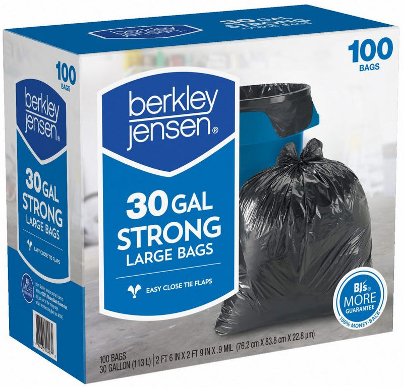 Berkley Jensen Strong Large Trash Bags, 30 gal