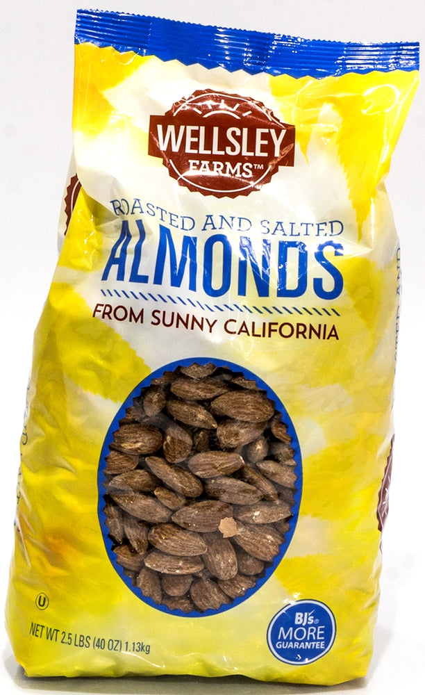 Wellsley Farms Roasted Salted  Almonds, 40 oz
