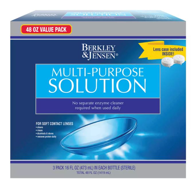 Berkley Jensen Multi-Purpose Solution Soft Contact Lenses, 3 x 16 oz