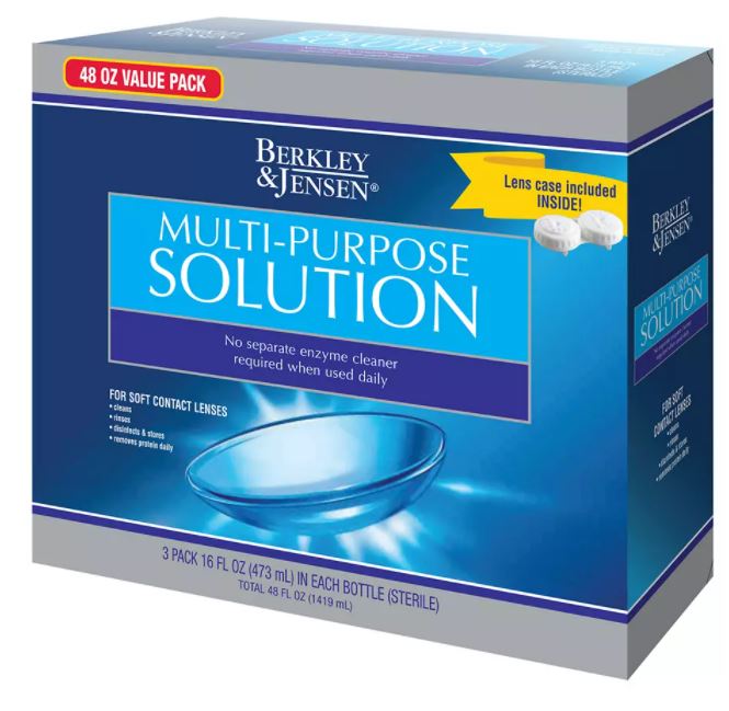 Berkley Jensen Multi-Purpose Solution Soft Contact Lenses, 3 x 16 oz