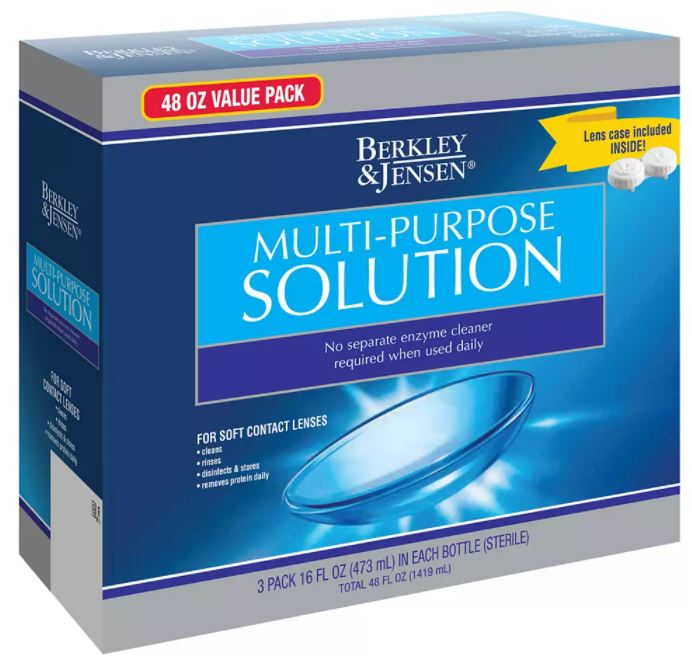 Berkley Jensen Multi-Purpose Solution Soft Contact Lenses, 3 x 16 oz