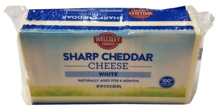 Wellsley Farms Sharp Cheddar Cheese White, 32 oz