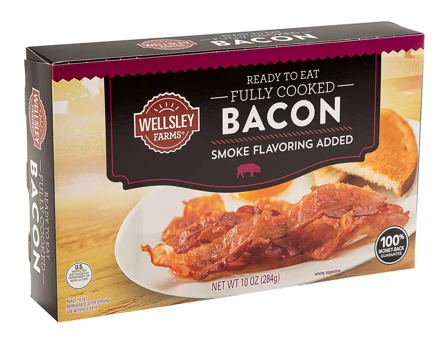 Wellsley Farms Ready-To-Eat Fully Cooked Bacon, 10 oz