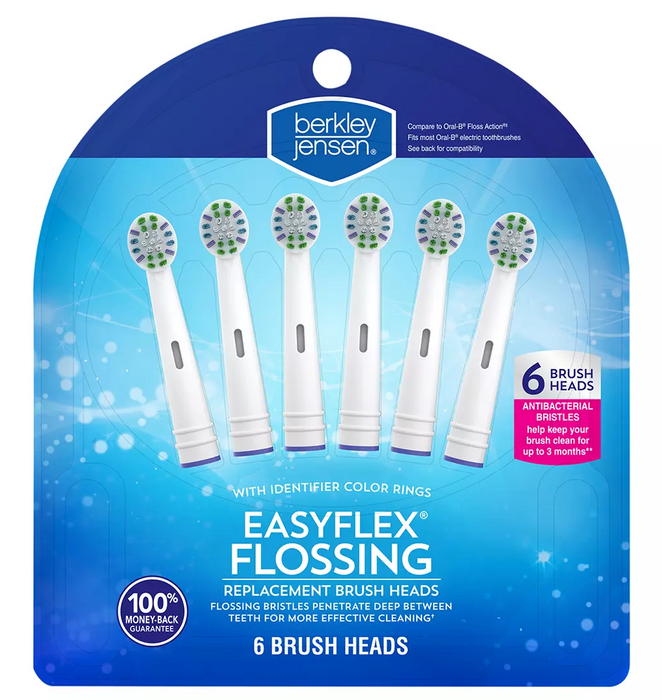 Berkley Jensen Easy Flex Flossing Replacement Brush Head , 6 ct