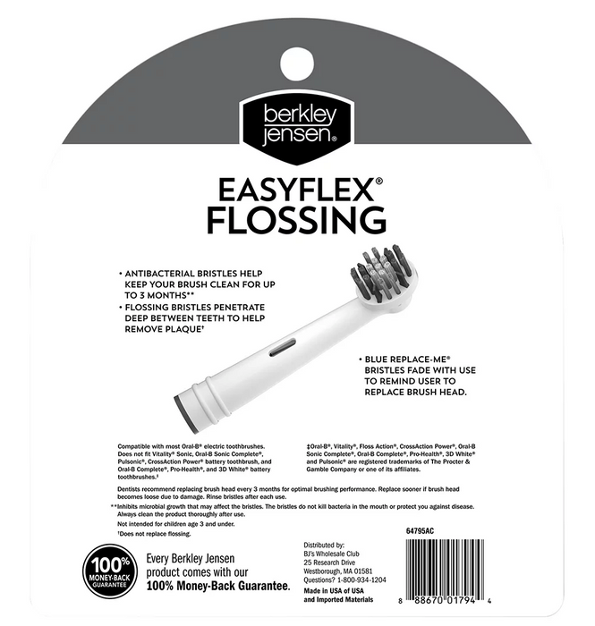 Berkley Jensen Easy Flex Flossing Replacement Brush Head , 6 ct