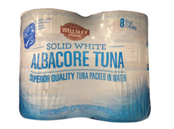 Wellsley Farms Albacore Tuna in Water, Solid White, 8 x 5 oz