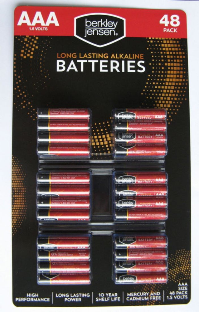 Berkley Jensen AAA Alkaline Batteries, 48-pack