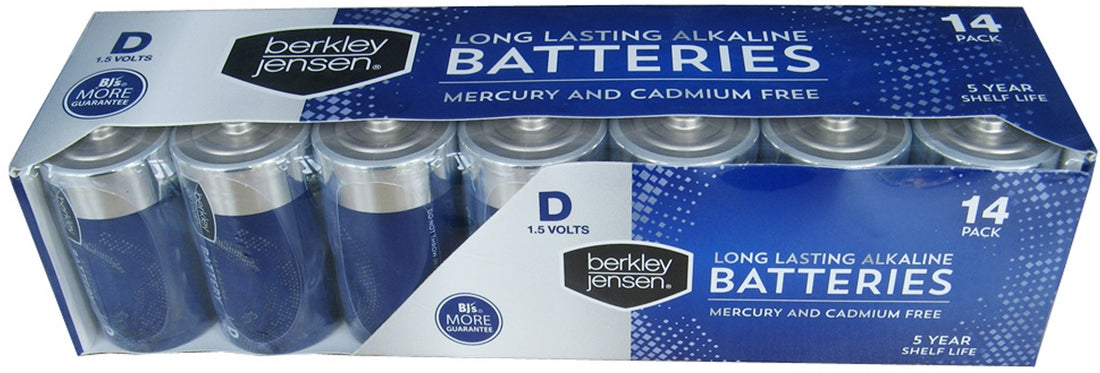 Berkley Jensen D Alkaline Battery, Value Pack, 14 pc