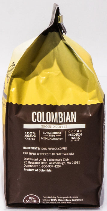 Wellsley Farms Colombian 100% Gound Coffee, Medium Dark Roast, 40 oz