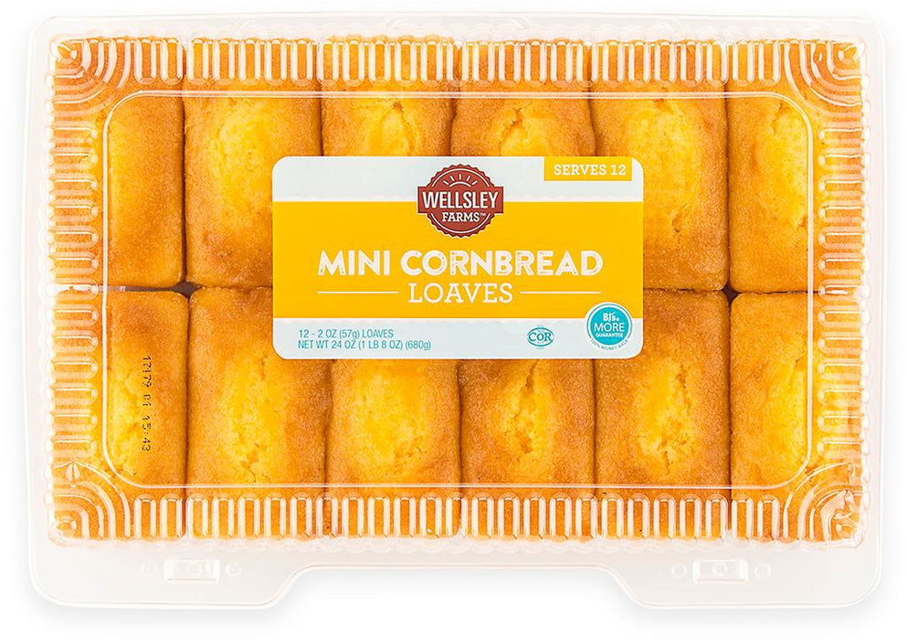 Wellsley Farms Mini Cornbread Loaves, 12 x 2 oz