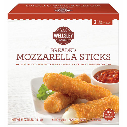 Wellsley Farms Mozzarella Sticks Sealed Bags, 2 x 2 lbs