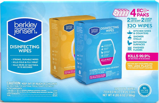 Berkley Jensen Disinfecting Wipes, 320 ct