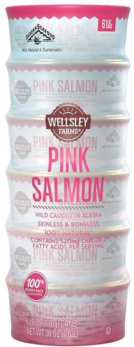 Wellsley Farms Pink Salmon, 6 x 6 oz