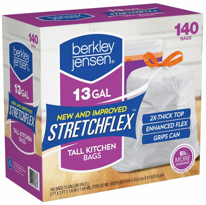 Berkley & Jensen Strechflex Tall Kitchen Bags, 13 Gallons, 140 ct —