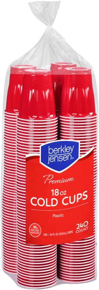 Berkley Jensen 18 oz Plastic Cups, Red, 240 ct