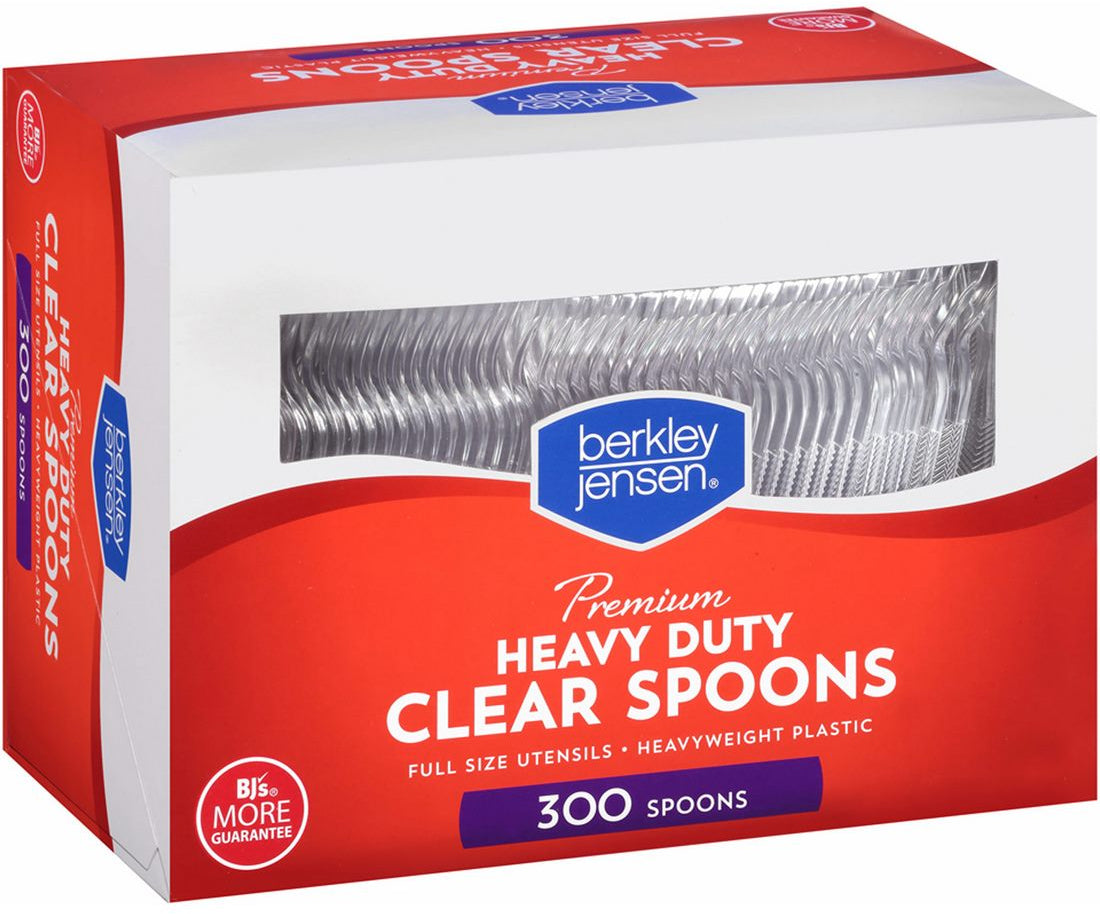 Berkley & Jensen Premium Heavy Duty Clear Spoons, 300 ct