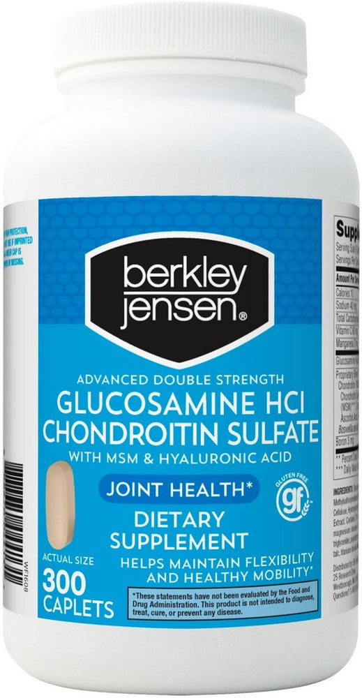 Berkley Jensen Glucosamine HCI Chondroitin Sulfate Dietary Supplement Caplets, 300 ct