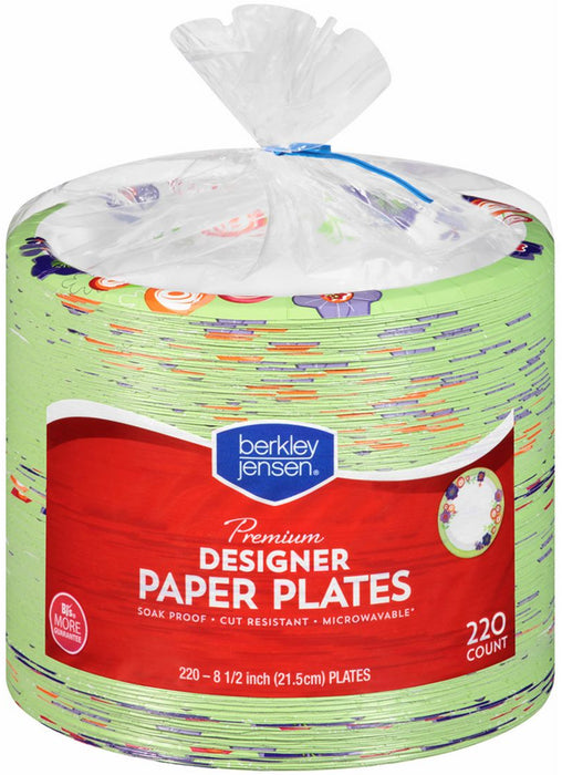 Berkley Jensen Premium Designer Paper Plates, 8.5 inch, 220 ct
