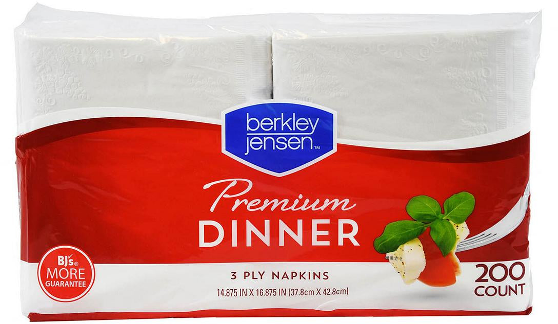 Berkley Jensen Premium Dinner 3-Ply Napkins, 200 ct