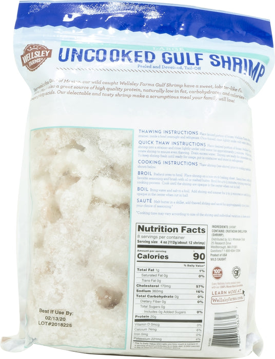 Wellsley Farms Large Uncooked Gulf Shrimp, 2 lbs