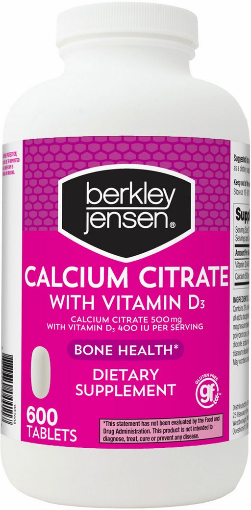 Berkley Jensen Calcium Citrate with Vitamin B3 Tablets, 500 mg, 600 ct